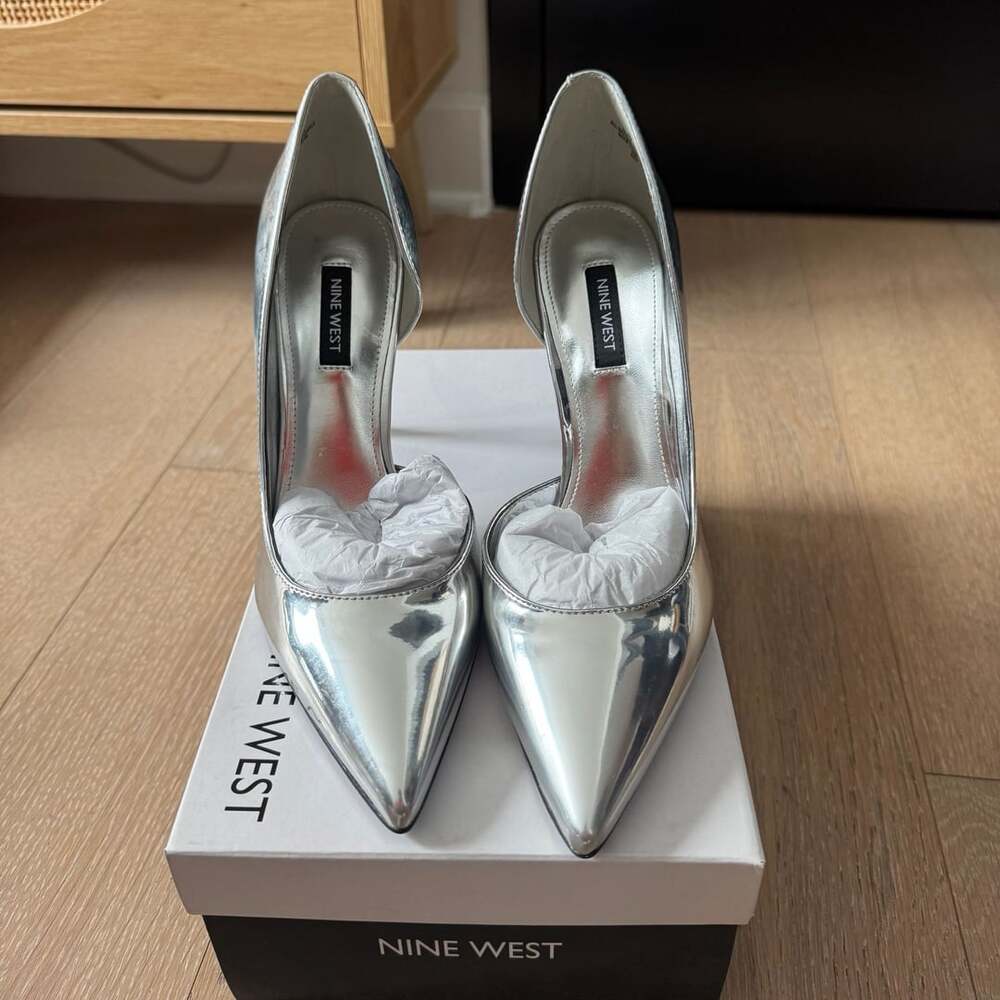 Nine West Silver Folowe3 Pointed Toe Stiletto Pumps
